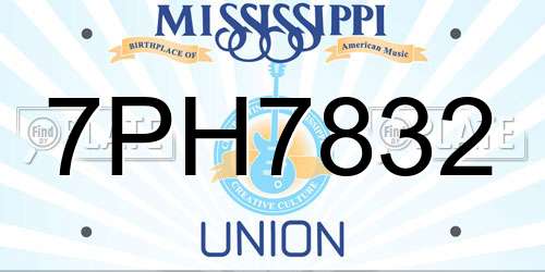 7PH7832 Mississippi License Plate
