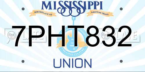 7PHT832 Mississippi License Plate