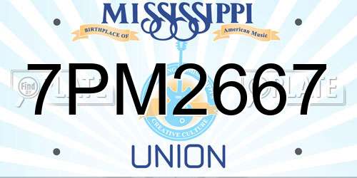 7PM2667 Mississippi License Plate