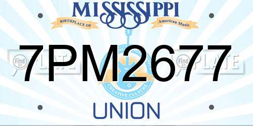 7PM2677 Mississippi License Plate