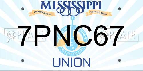 7PNC67 Mississippi License Plate