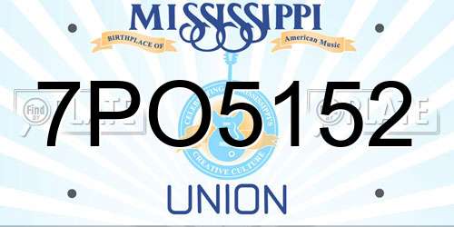 7PO5152 Mississippi License Plate