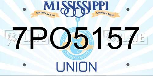 7PO5157 Mississippi License Plate