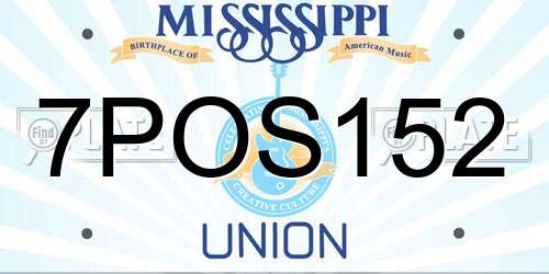 7POS152 Mississippi License Plate