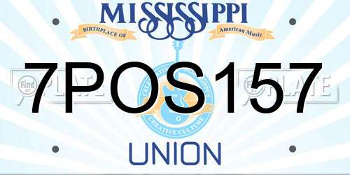 7POS157 Mississippi License Plate