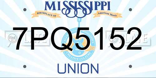 7PQ5152 Mississippi License Plate