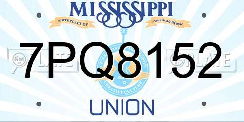 7PQ8152 Mississippi License Plate