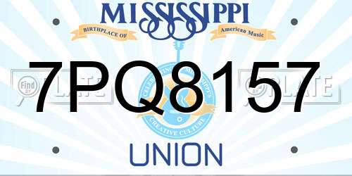7PQ8157 Mississippi License Plate
