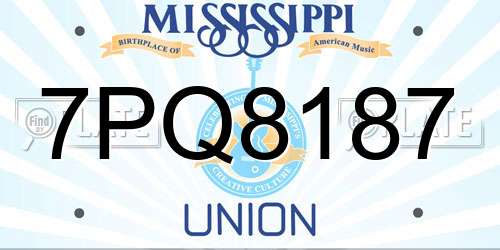 7PQ8187 Mississippi License Plate