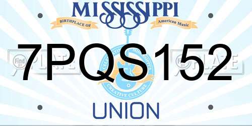7PQS152 Mississippi License Plate