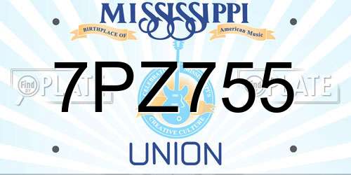 7PZ755 Mississippi License Plate