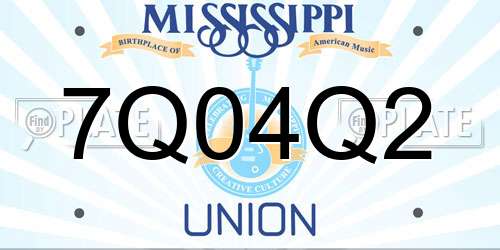 7Q04Q2 Mississippi License Plate