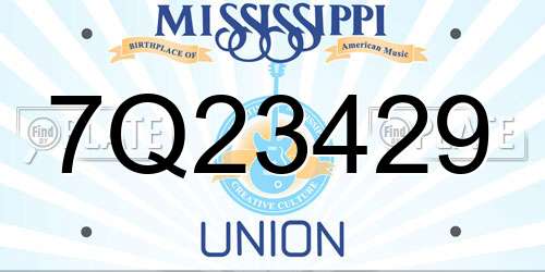 7Q23429 Mississippi License Plate