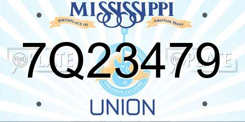 7Q23479 Mississippi License Plate