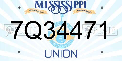 7Q34471 Mississippi License Plate
