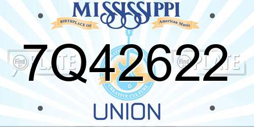 7Q42622 Mississippi License Plate
