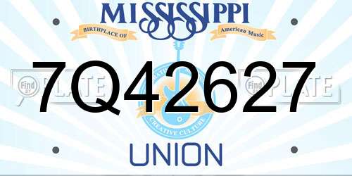 7Q42627 Mississippi License Plate