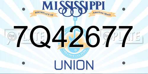 7Q42677 Mississippi License Plate