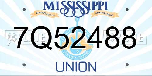 7Q52488 Mississippi License Plate