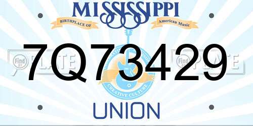 7Q73429 Mississippi License Plate
