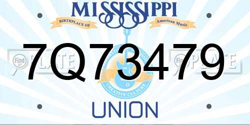 7Q73479 Mississippi License Plate