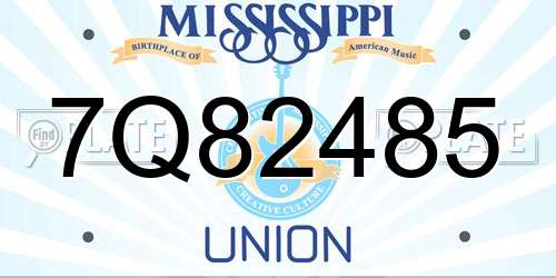 7Q82485 Mississippi License Plate