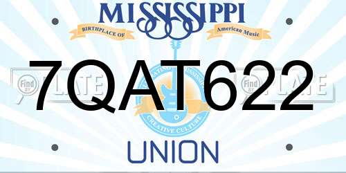 7QAT622 Mississippi License Plate