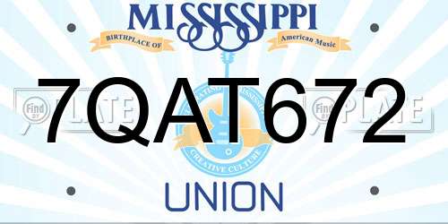 7QAT672 Mississippi License Plate