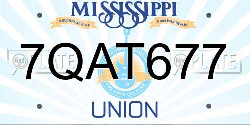 7QAT677 Mississippi License Plate