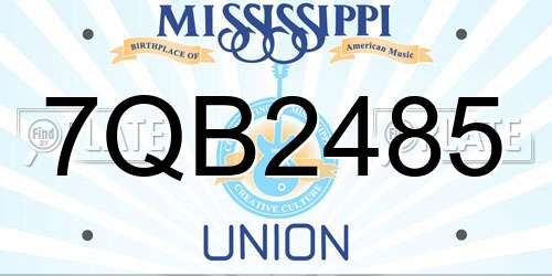 7QB2485 Mississippi License Plate