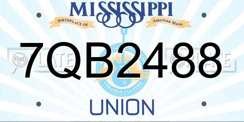 7QB2488 Mississippi License Plate