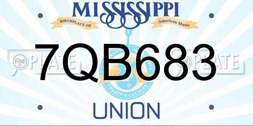 7QB683 Mississippi License Plate
