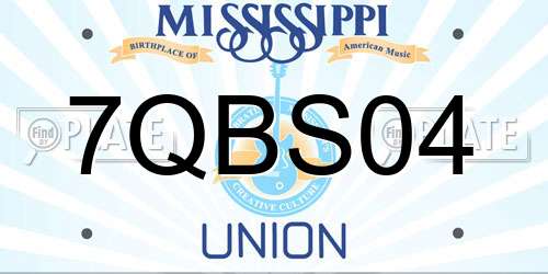 7QBS04 Mississippi License Plate