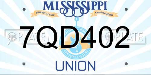 7QD402 Mississippi License Plate