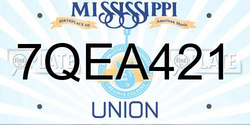 7QEA421 Mississippi License Plate