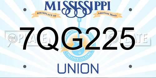7QG225 Mississippi License Plate