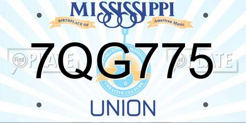7QG775 Mississippi License Plate