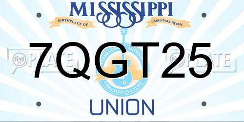7QGT25 Mississippi License Plate