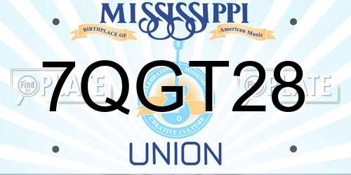 7QGT28 Mississippi License Plate