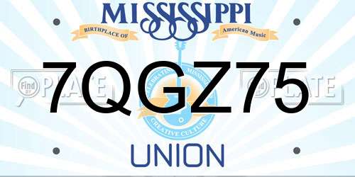 7QGZ75 Mississippi License Plate