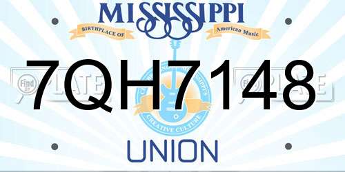 7QH7148 Mississippi License Plate