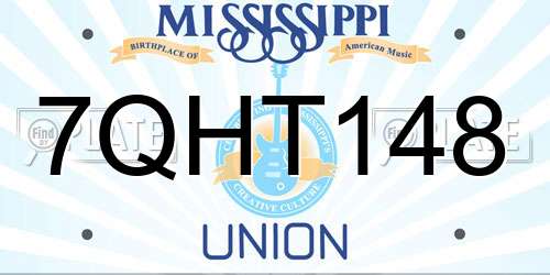 7QHT148 Mississippi License Plate