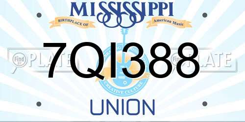 7QI388 Mississippi License Plate