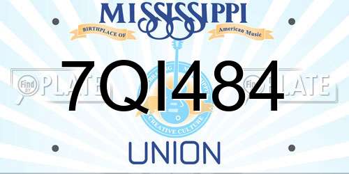 7QI484 Mississippi License Plate