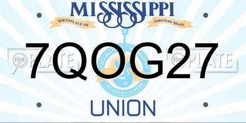 7QOG27 Mississippi License Plate