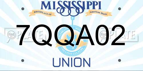 7QQA02 Mississippi License Plate