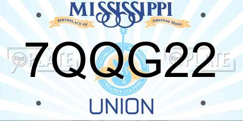 7QQG22 Mississippi License Plate