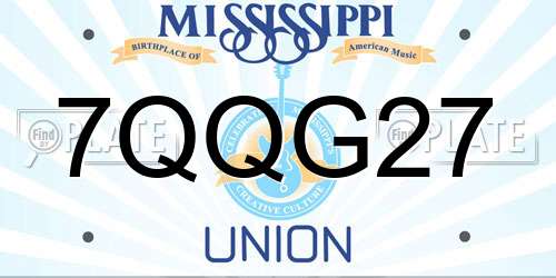 7QQG27 Mississippi License Plate