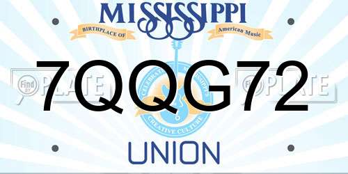 7QQG72 Mississippi License Plate