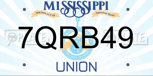 7QRB49 Mississippi License Plate